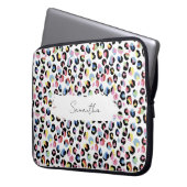 Persoonlijke Kleurrijke Dierenprint Laptoplader Laptop Sleeve (Voorkant Links)