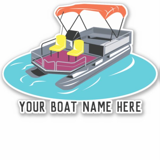 Persoonlijke kleurrijke fototoon Boat Decal Sticke Sticker (Voorkant)