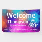 Persoonlijke Kleurrijke Geometrische Familiereünie Spandoek (Horizontaal)