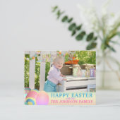 Persoonlijke Kleurrijke HAPPY PAASTEN | FOTO Feestdagenkaart (Staand voorkant)