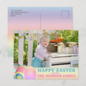 Persoonlijke Kleurrijke HAPPY PAASTEN | FOTO Feestdagenkaart (Voorkant / Achterkant)