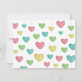 Persoonlijke Kleurrijke Hartjes Briefkaart (Achterkant)