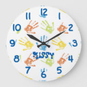 Persoonlijke kleurrijke kleine handenklok grote klok (Voorkant)