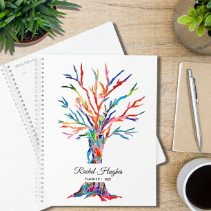 Persoonlijke kleurrijke levensboom planner