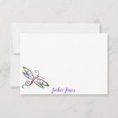 Persoonlijke kleurrijke libellen notitiekaartje (Voorkant)