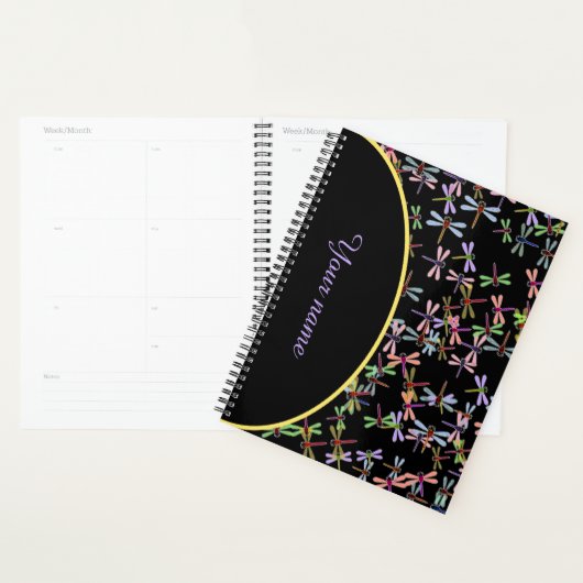 Persoonlijke kleurrijke libellen planner (Display)