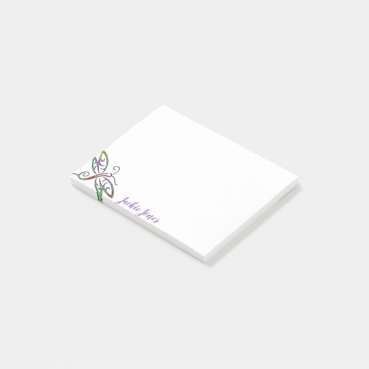 Persoonlijke kleurrijke libellen post-it® notes (Schuin)