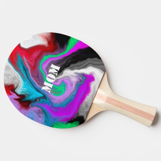 Persoonlijke kleurrijke marmer-explosie tafeltennisbatje (Zijkant)
