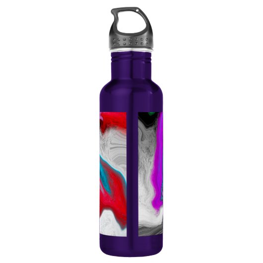 Persoonlijke kleurrijke marmer-explosie waterfles (Achterkant)