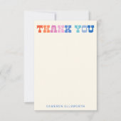 Persoonlijke Kleurrijke Modieuze Westerse Typograf Bedankkaart (Voorkant)