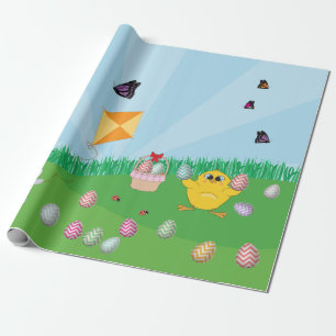Persoonlijke kleurrijke paaseieren Hunt Bunny Chic Cadeaupapier