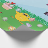 Persoonlijke kleurrijke paaseieren Hunt Bunny Chic Cadeaupapier (Hoek)