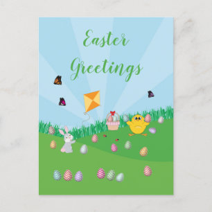 Persoonlijke kleurrijke paaseieren Hunt Bunny Chic Feestdagenkaart