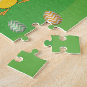 Persoonlijke kleurrijke paaseieren Hunt Bunny Chic Legpuzzel (Zijkant)