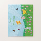 Persoonlijke kleurrijke paaseieren Hunt Bunny Chic Legpuzzel (Verticaal)