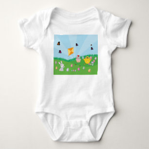 Persoonlijke kleurrijke paaseieren Hunt Bunny Chic Romper