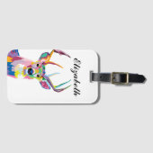 Persoonlijke kleurrijke Pop Art Deer Bagagelabel (Voorkant (horizontaal))
