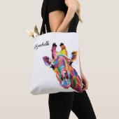 Persoonlijke kleurrijke Pop Art Giraffe Tote Bag (Dichtbij)