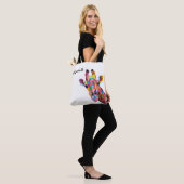 Persoonlijke kleurrijke Pop Art Giraffe Tote Bag (Op model)