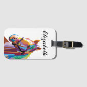 Persoonlijke kleurrijke Pop Art Horse Bagagelabel (Voorkant (horizontaal))