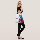 Persoonlijke kleurrijke Pop Art Horse Tote Bag (Op model)