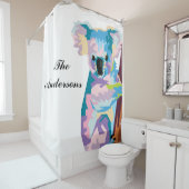 Persoonlijke kleurrijke Pop Art Koala Douchegordijn (In situ)