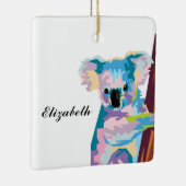 Persoonlijke kleurrijke Pop Art Koala Keramisch Ornament (Rechts)