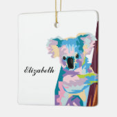 Persoonlijke kleurrijke Pop Art Koala Keramisch Ornament (Links)
