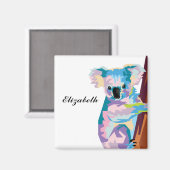 Persoonlijke kleurrijke Pop Art Koala Magneet (Voorkant / Achterkant)