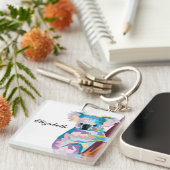 Persoonlijke kleurrijke Pop Art Koala Sleutelhanger (Voorkant Rechts)