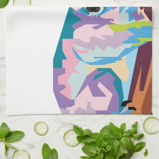 Persoonlijke kleurrijke Pop Art Koala Theedoek (Gevouwen)