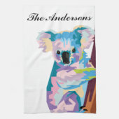 Persoonlijke kleurrijke Pop Art Koala Theedoek (Verticaal)