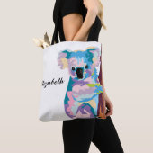 Persoonlijke kleurrijke Pop Art Koala Tote Bag (Dichtbij)