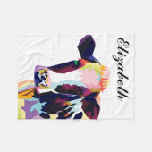 Persoonlijke kleurrijke Pop Art Koe Fleece Deken (Voorkant (Horizontaal))