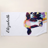 Persoonlijke kleurrijke Pop Art Koe Strandlaken (Voorkant)