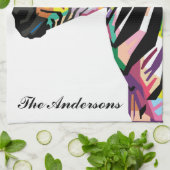 Persoonlijke kleurrijke Pop Art Zebra Theedoek (Gevouwen)