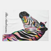 Persoonlijke kleurrijke Pop Art Zebra Theedoek (Horizontaal)