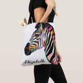 Persoonlijke kleurrijke Pop Art Zebra Tote Bag (Dichtbij)