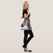 Persoonlijke kleurrijke Pop Art Zebra Tote Bag (Op model)