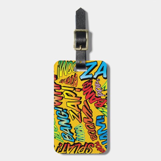 Persoonlijke Kleurrijke Pret Moderne Stripboek Bagagelabel (Voorkant verticaal)