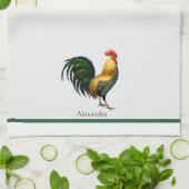 Persoonlijke kleurrijke Rooster  waterverf Theedoek (Gevouwen)