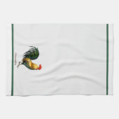 Persoonlijke kleurrijke Rooster  waterverf Theedoek (Horizontaal)