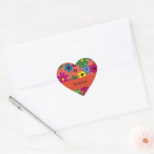 Persoonlijke kleurrijke Sinaasappel Floral Sticker (Envelop)