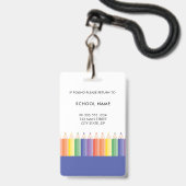 Persoonlijke Kleurrijke Studenten Hal Pas Badge (Achterkant met lanyard)
