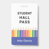 Persoonlijke Kleurrijke Studenten Hal Pas Badge (Voorzijde)