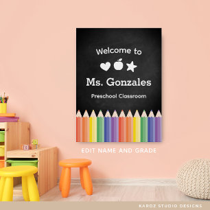 Persoonlijke Kleurrijke Terug Naar School Welkom Perfect Poster