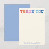 Persoonlijke Kleurrijke Trendy Westerse Typografie Bedankkaart (Voorkant / Achterkant)