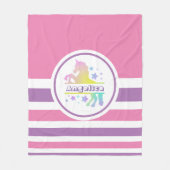 Persoonlijke kleurrijke Unicorn Fleece Deken (Voorkant)