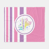 Persoonlijke kleurrijke Unicorn Fleece Deken (Voorkant (Horizontaal))