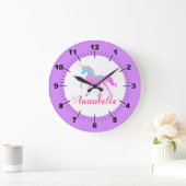 Persoonlijke kleurrijke Unicorn Grote Klok (Huis)